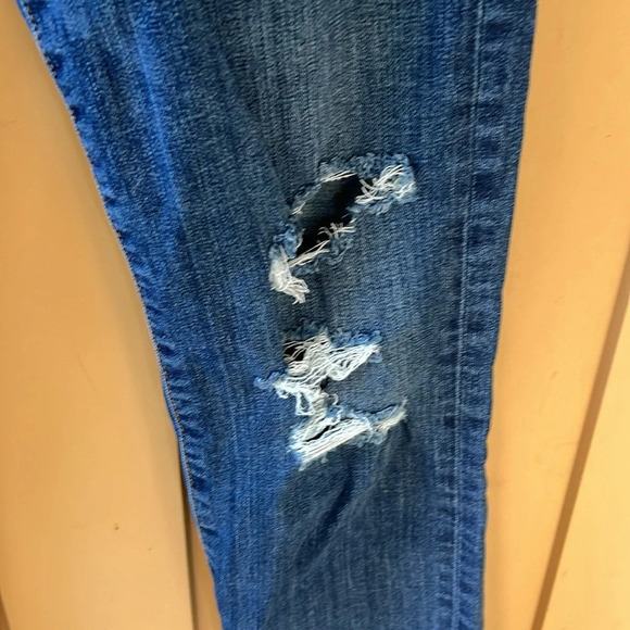 Good American The Good Straight Size 2/26 Distressed Jeans in Blue 407 - Picture 4 of 9